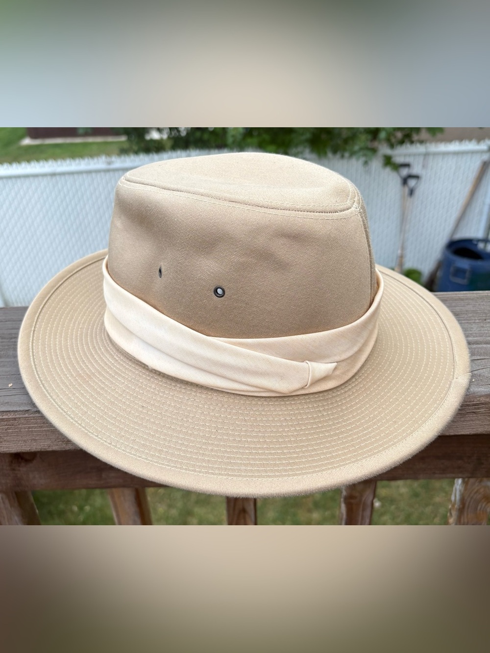 Vintage Banana Republic Safari Fedora Tan Medium 7 1/8 - 7 1/4